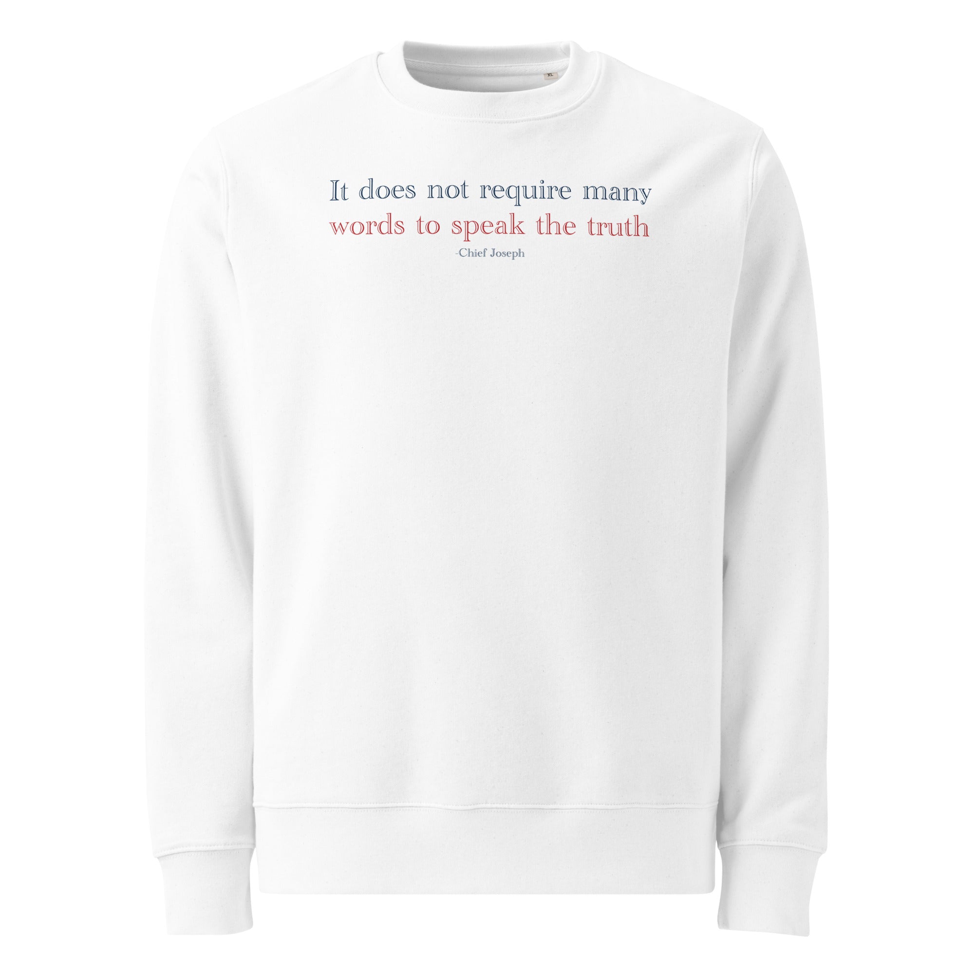 ‘Speak the Truth’ - Joseph | Unisex Organic Cotton Blend Sweatshirt | White