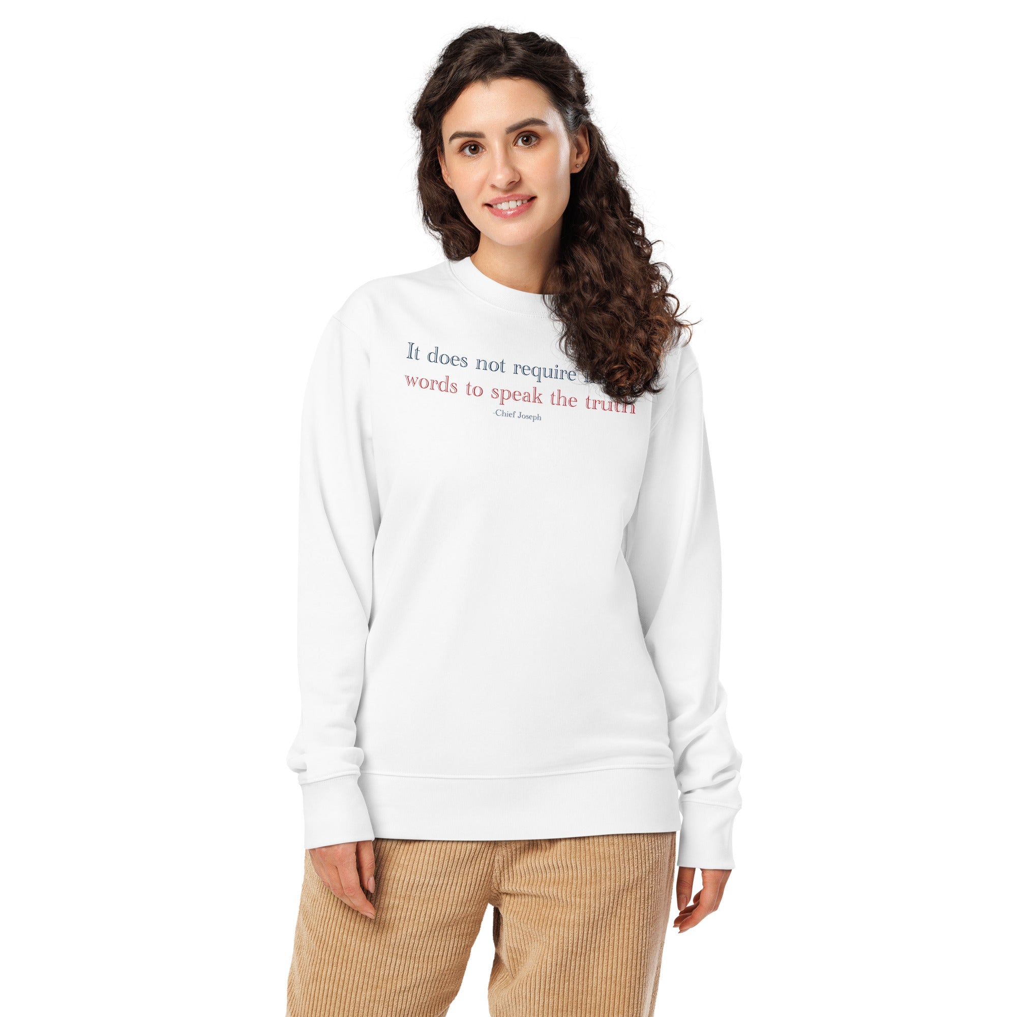 ‘Speak the Truth’ - Joseph | Unisex Organic Cotton Blend Sweatshirt | White