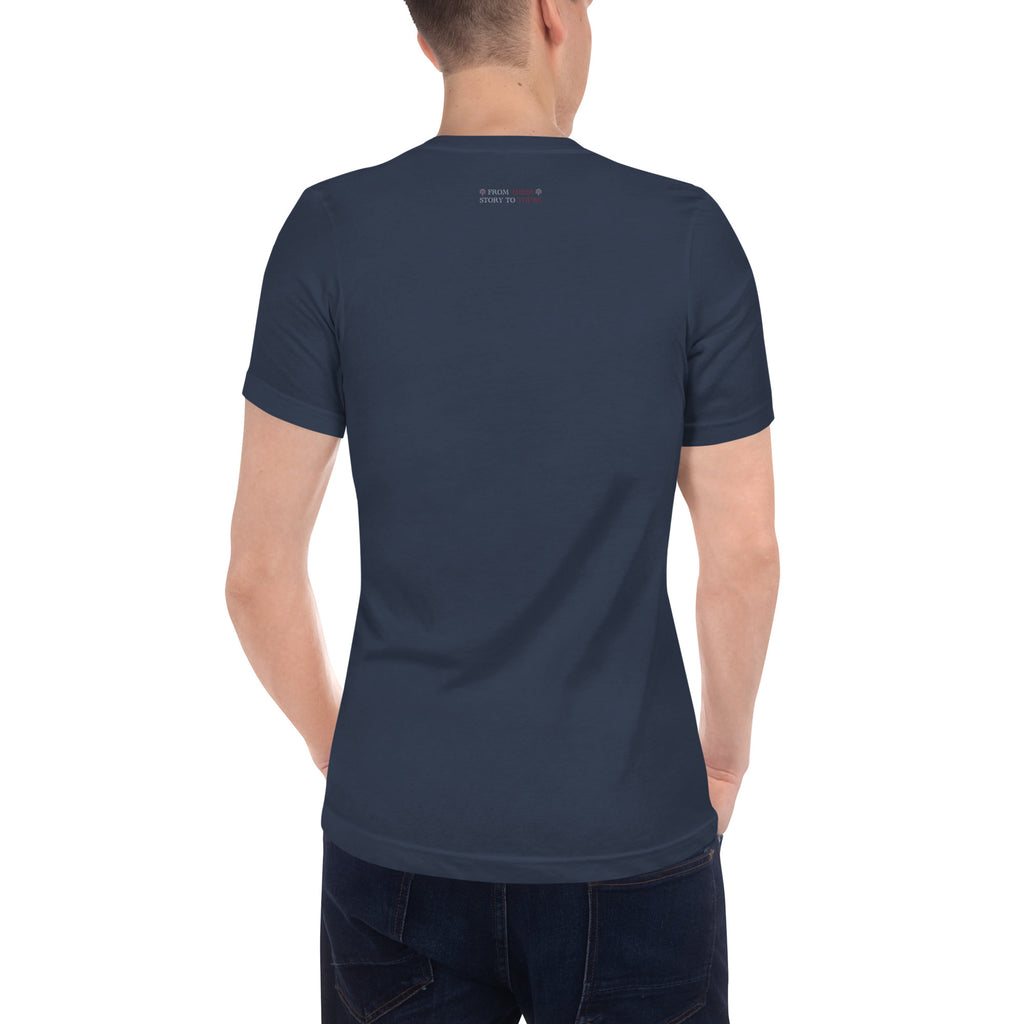 ‘JYSK TIK…You’re the Best of the Best’ - Anonymous | Unisex Short Sleeve V-Neck T-Shirt | Navy