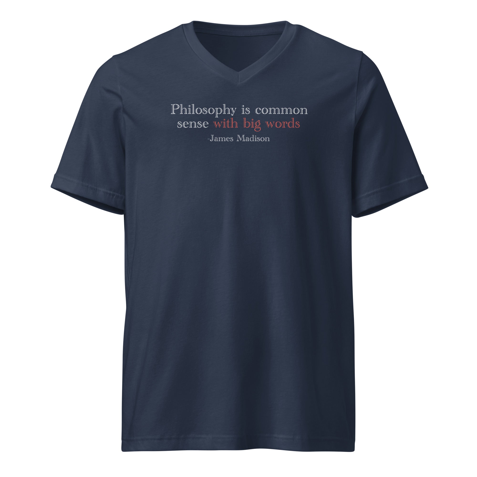 ‘Common Sense’ Unisex Short Sleeve V-Neck T-Shirt | Navy