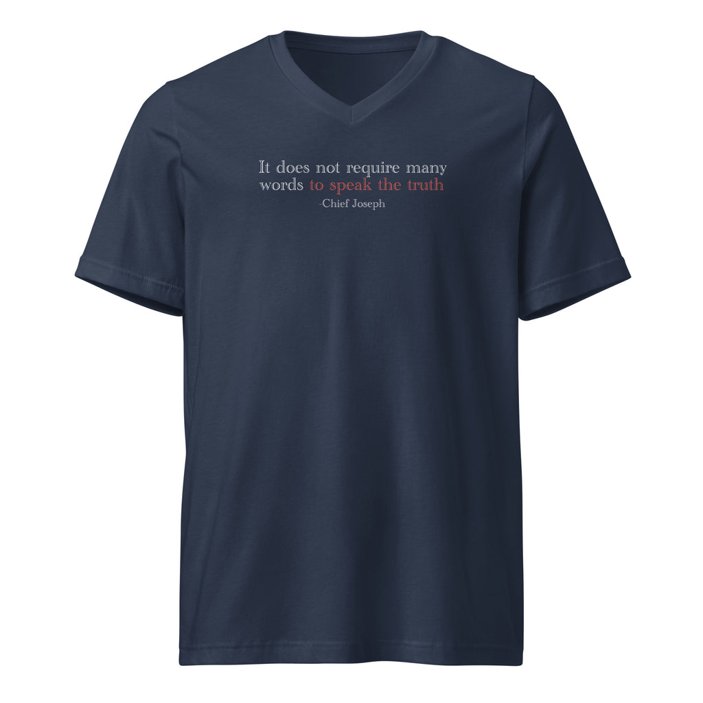‘Speak the Truth’ Unisex Short Sleeve V-Neck T-Shirt | Navy