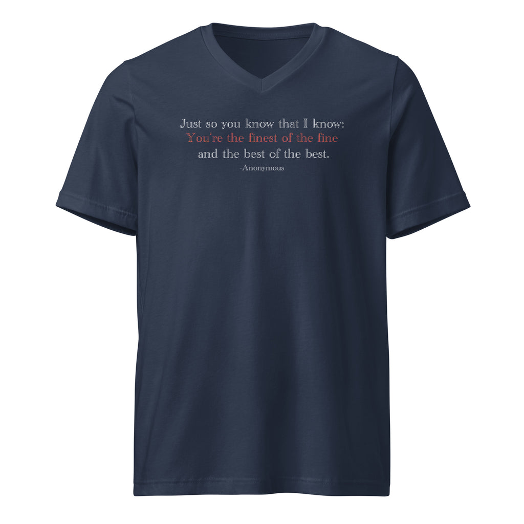 'Best of the Best' Unisex Short Sleeve V-Neck T-Shirt | Navy