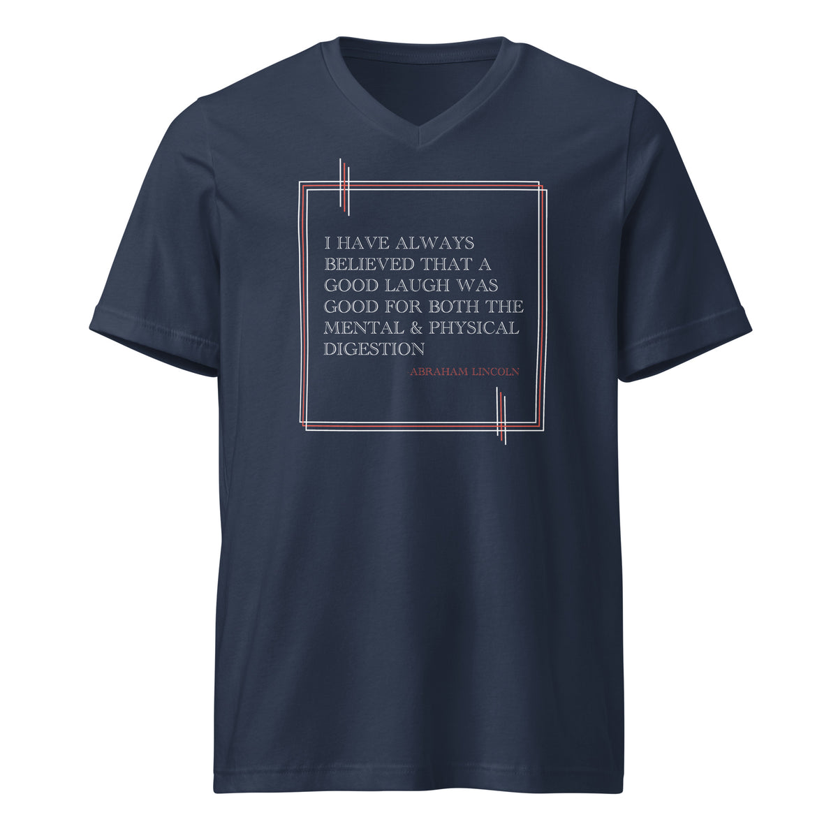 'A Good Laugh' Unisex Short Sleeve V-Neck T-Shirt | Navy