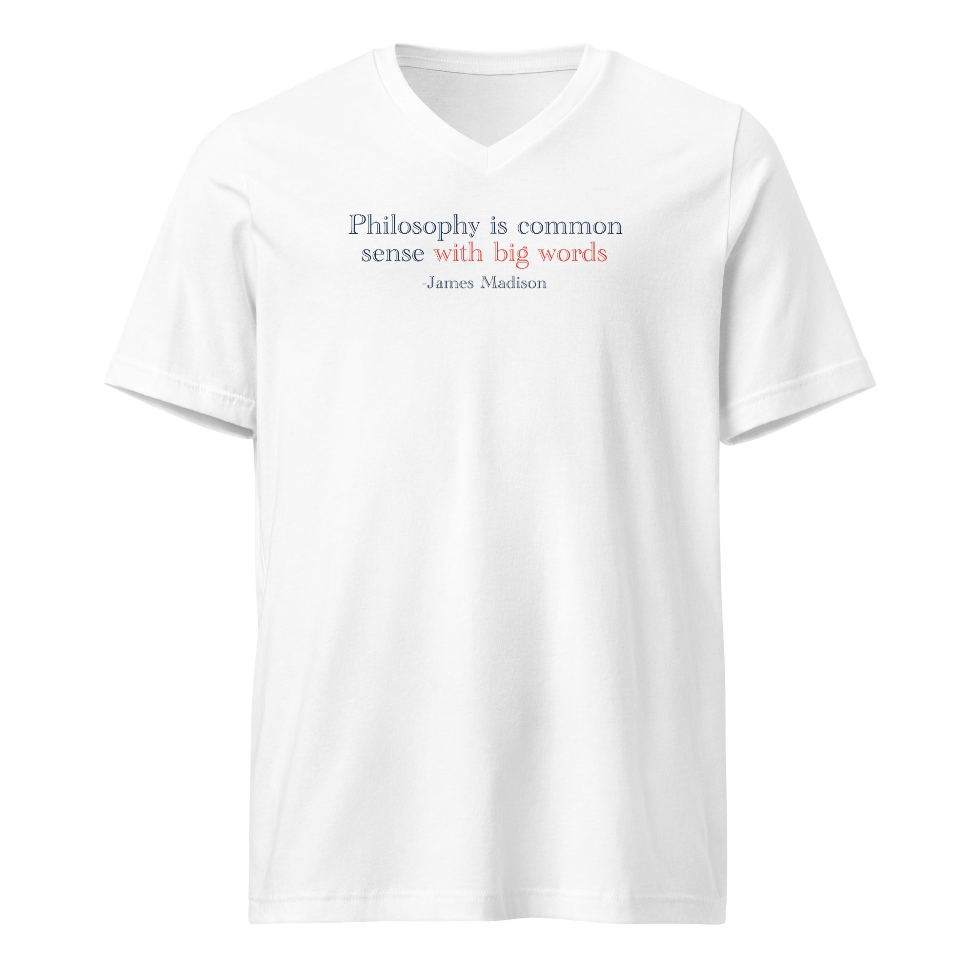 ‘Common Sense’ Unisex Short Sleeve V-Neck T-Shirt | White
