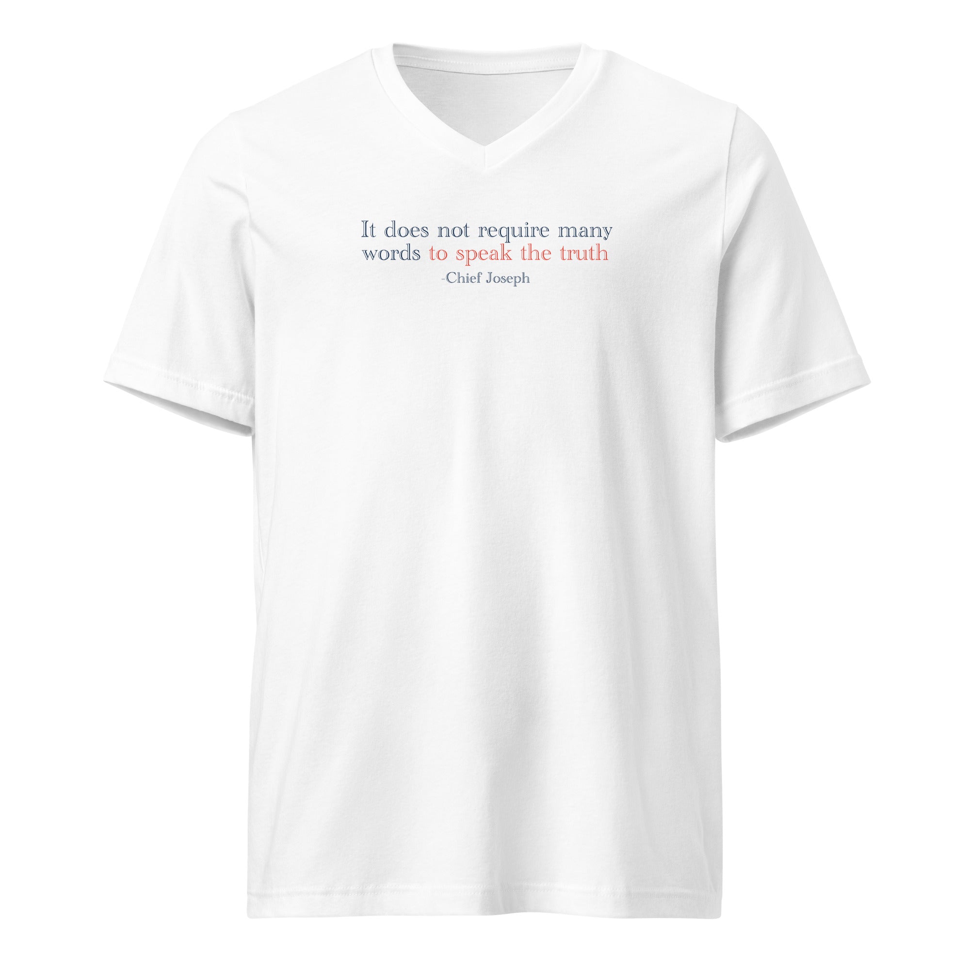 ‘Speak the Truth’ Unisex Short Sleeve V-Neck T-Shirt | White