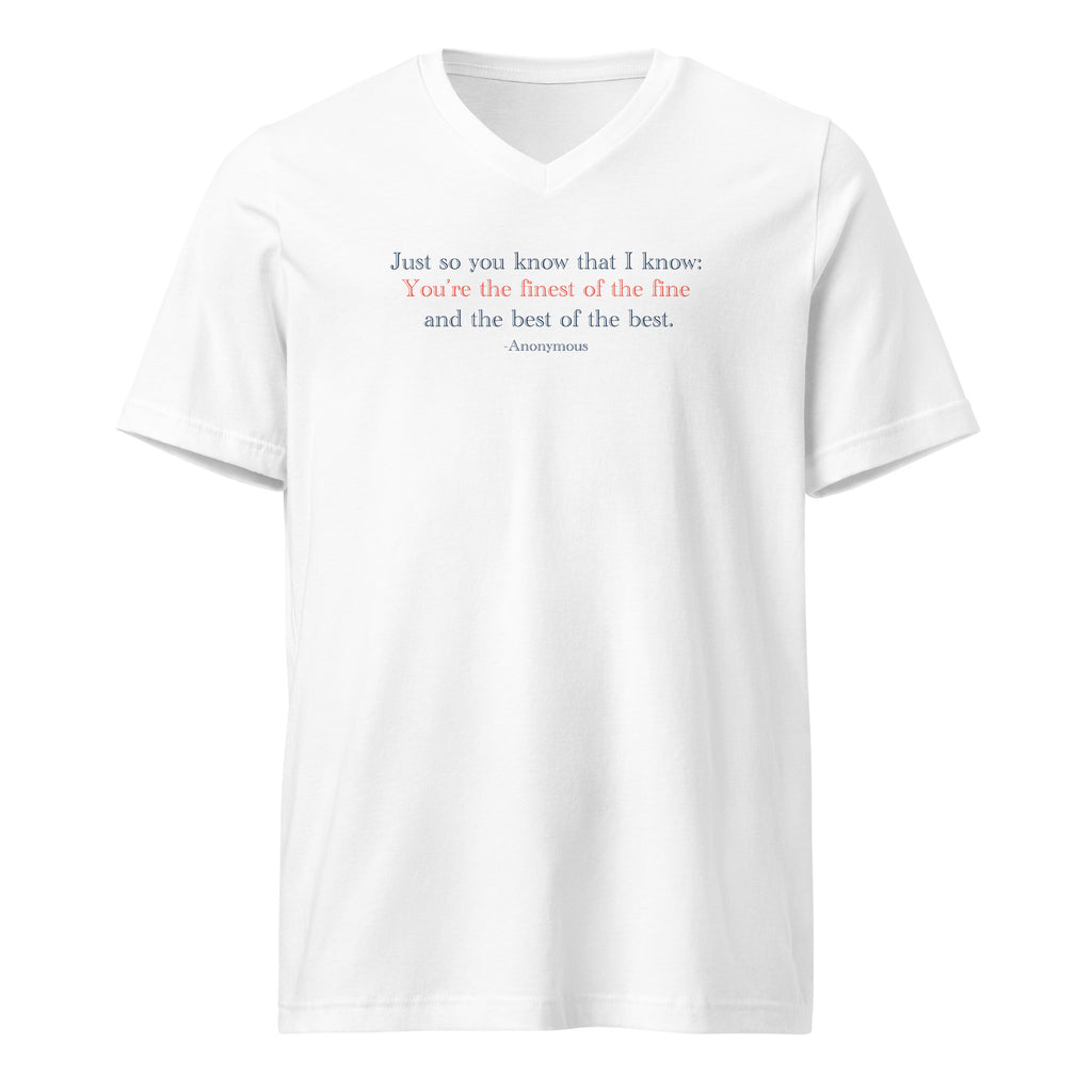 'Best of the Best' Unisex Short Sleeve V-Neck T-Shirt | White