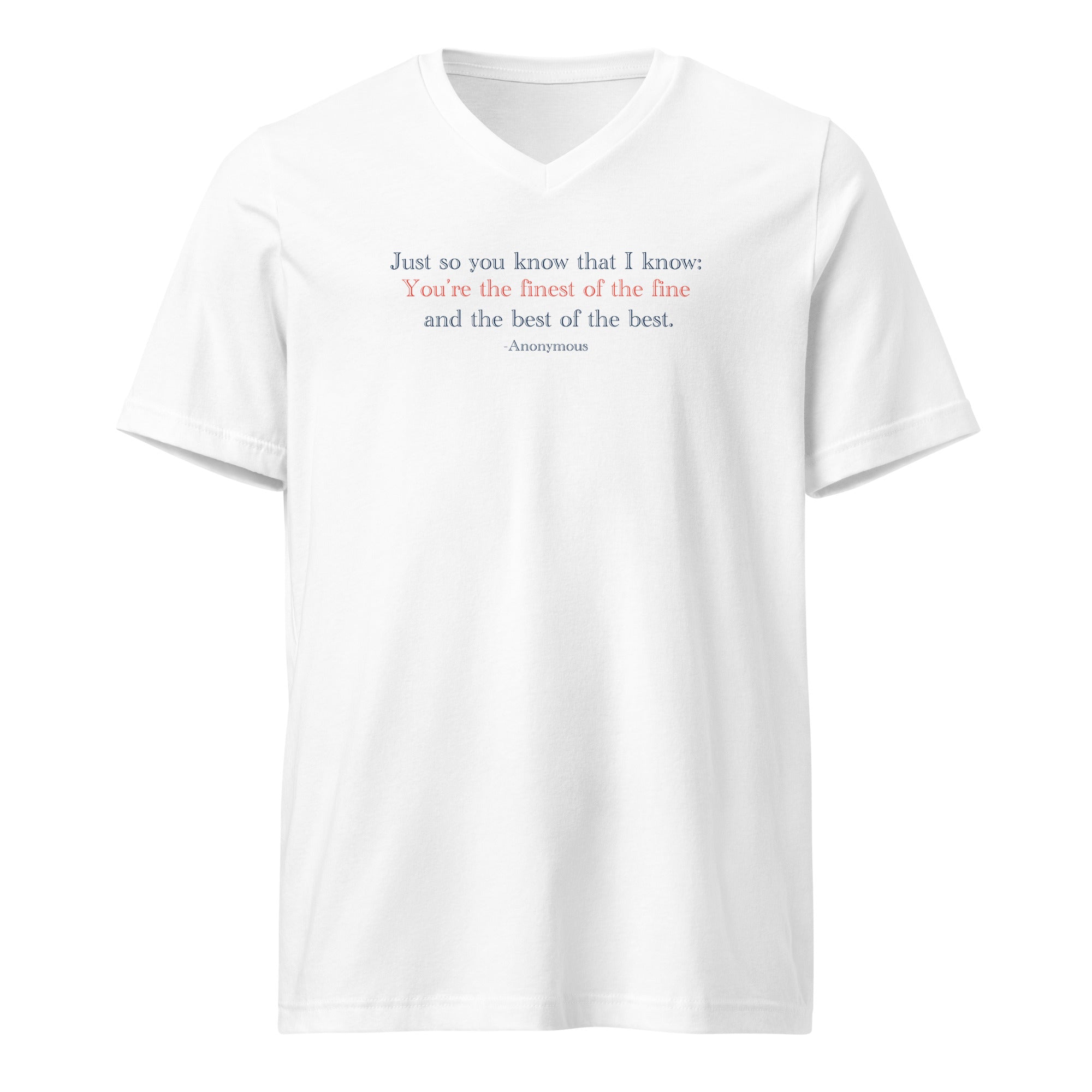 'Best of the Best' Unisex Short Sleeve V-Neck T-Shirt | White