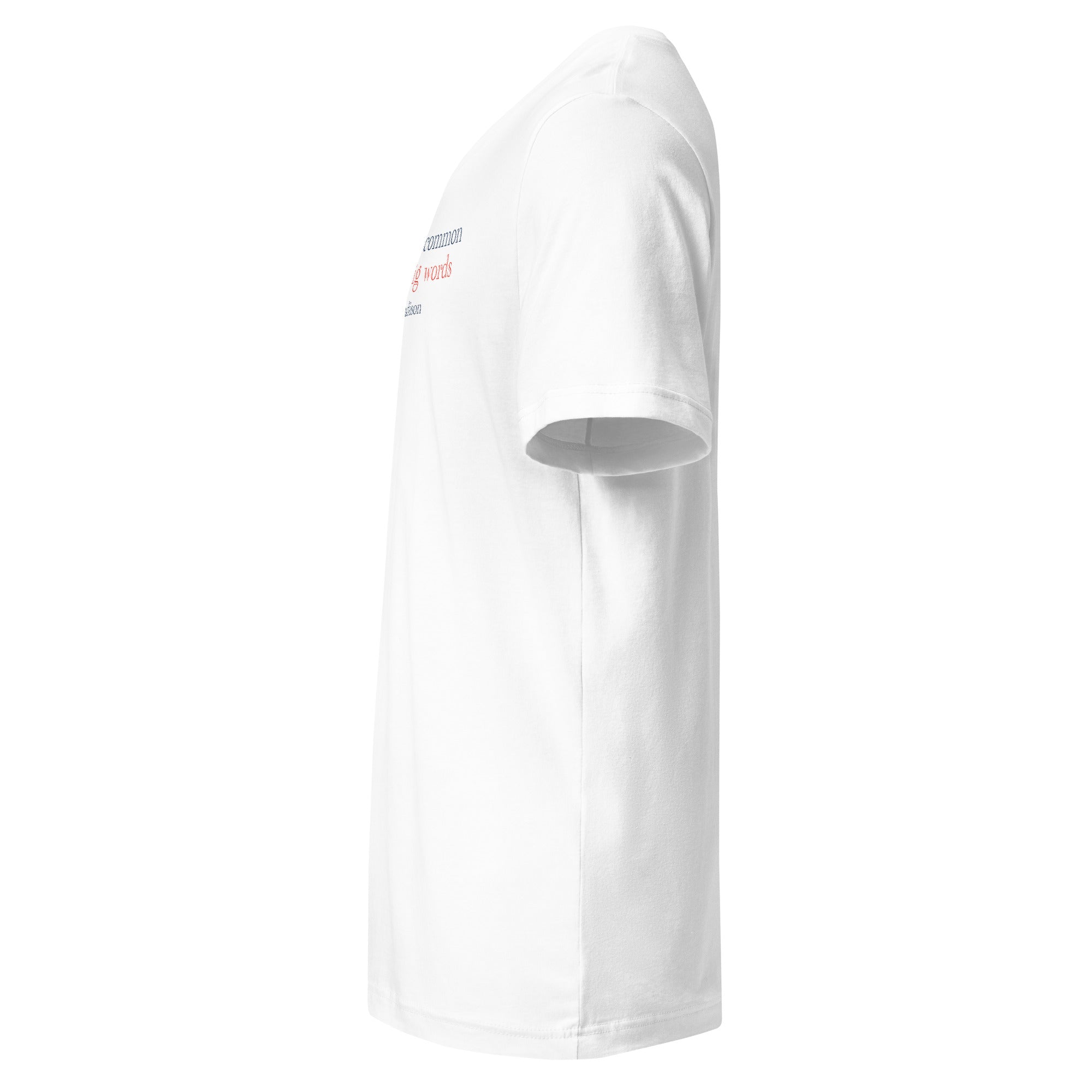 ‘Common Sense’ Unisex Short Sleeve V-Neck T-Shirt | White