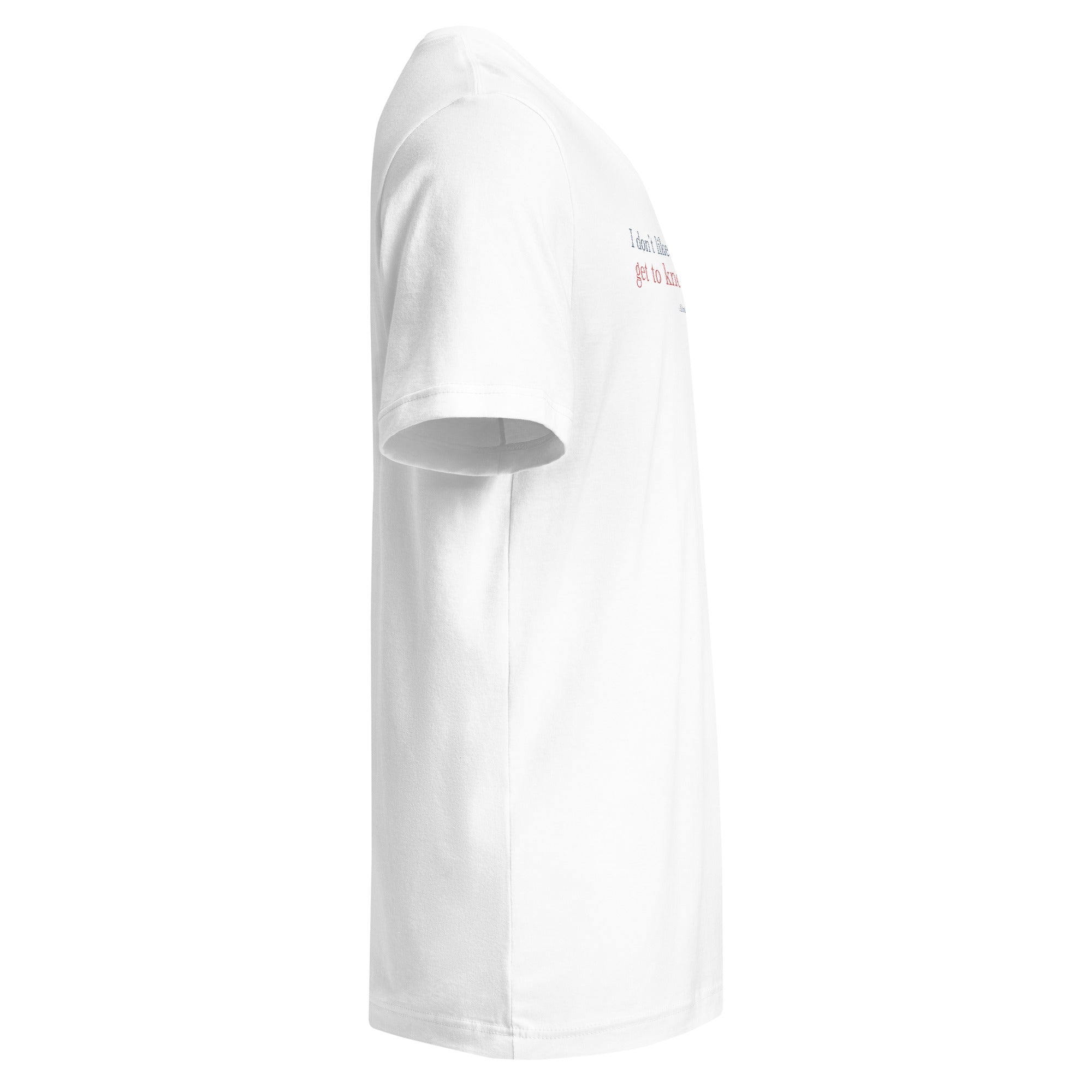 'Get to Know Him Better' - Lincoln | Unisex Short Sleeve V-Neck T-Shirt | White