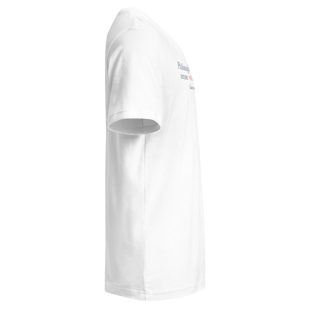 ‘Common Sense’ Unisex Short Sleeve V-Neck T-Shirt | White