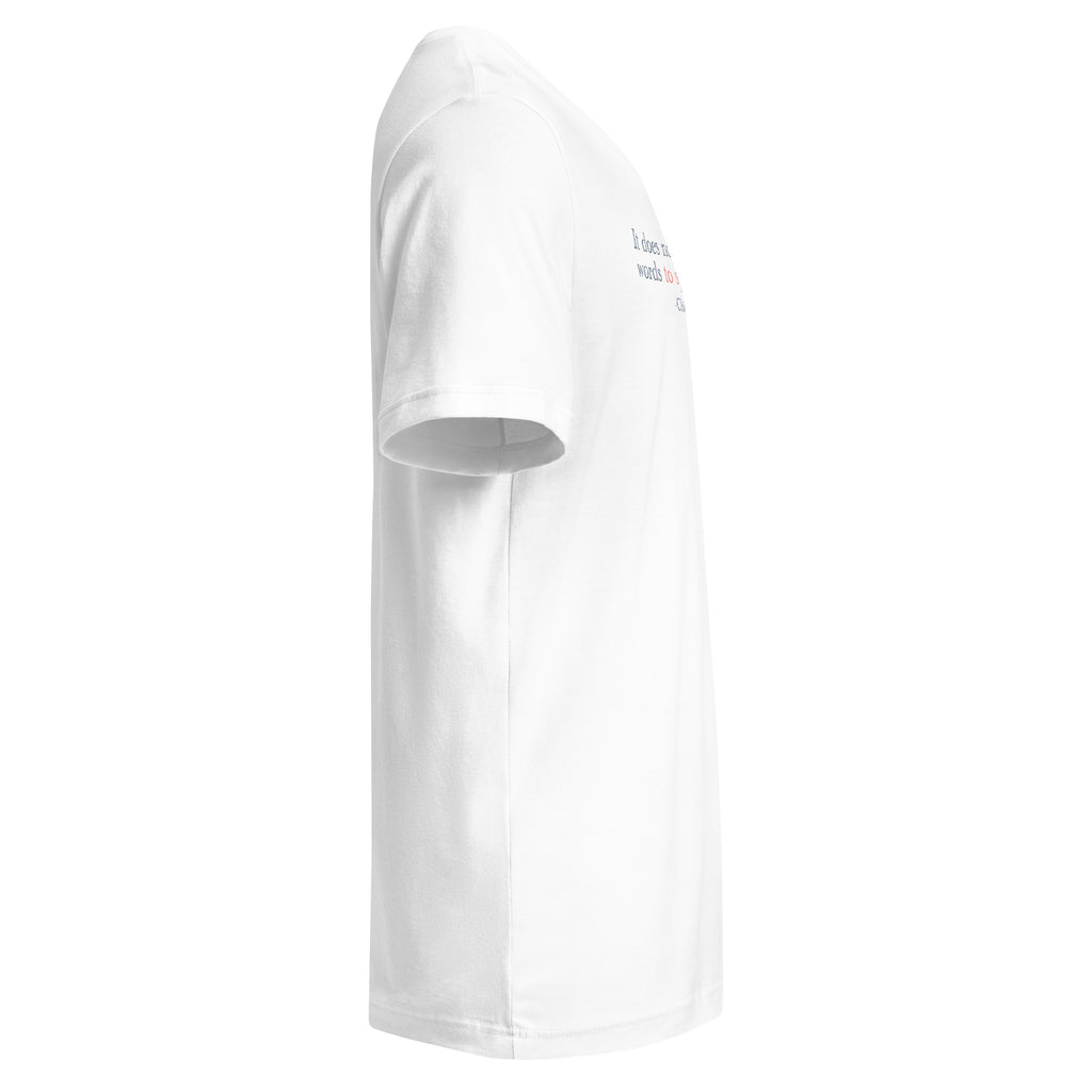 ‘Speak the Truth’ Unisex Short Sleeve V-Neck T-Shirt | White